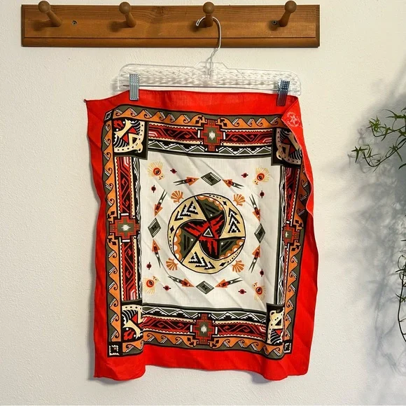 Vintage Wancraft Made in USA Cotton Blend Scarf / Bandana - Picture 1 of 8